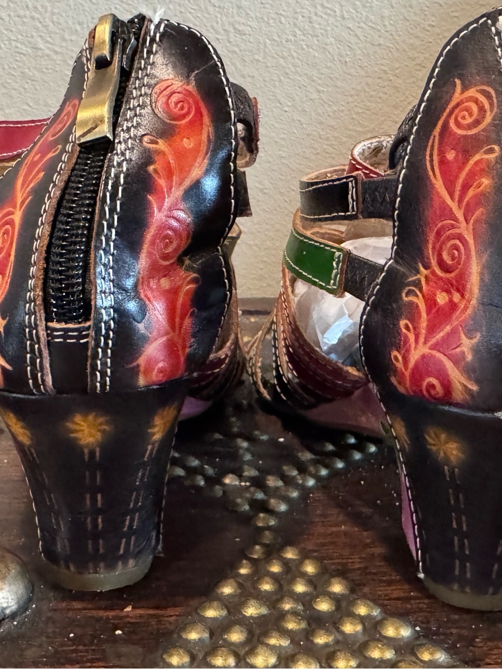 Multicolor Strappy Heeled Sandals Pink, Green, Black! Elite Corkus St. Martin. - Picture 6 of 11